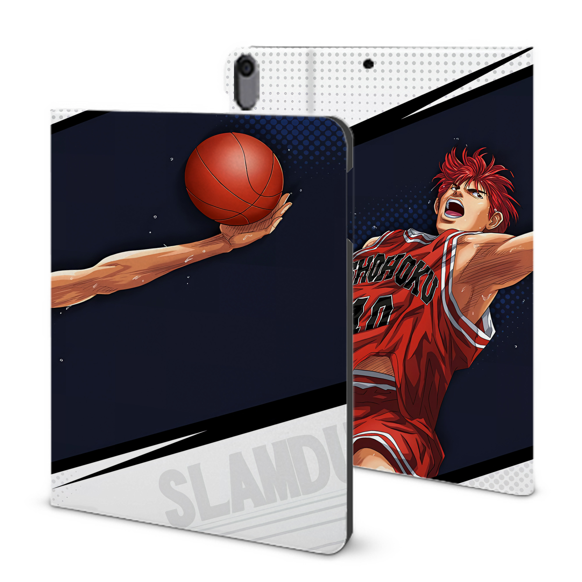 （画像用） SLAM DUNK／スラムダンク IPad ケース ブック型 PUレザー TPU 耐衝撃 軽量 薄型 ペン収納なし 全面保護 IPad 各モデル対応
